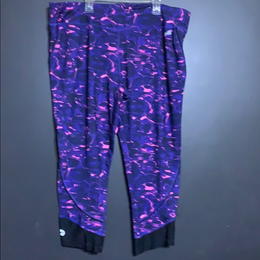Purple-Pink-Black swirl Performance Capri